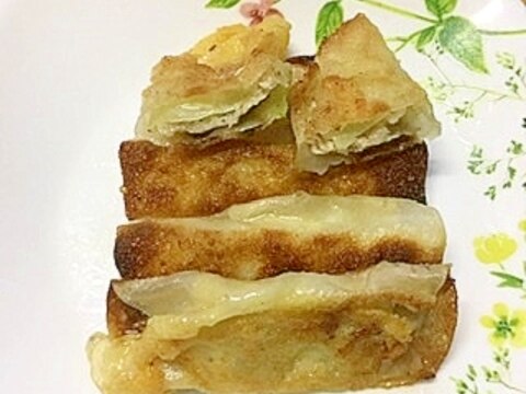 餃子の皮の肉キャベツ巻き